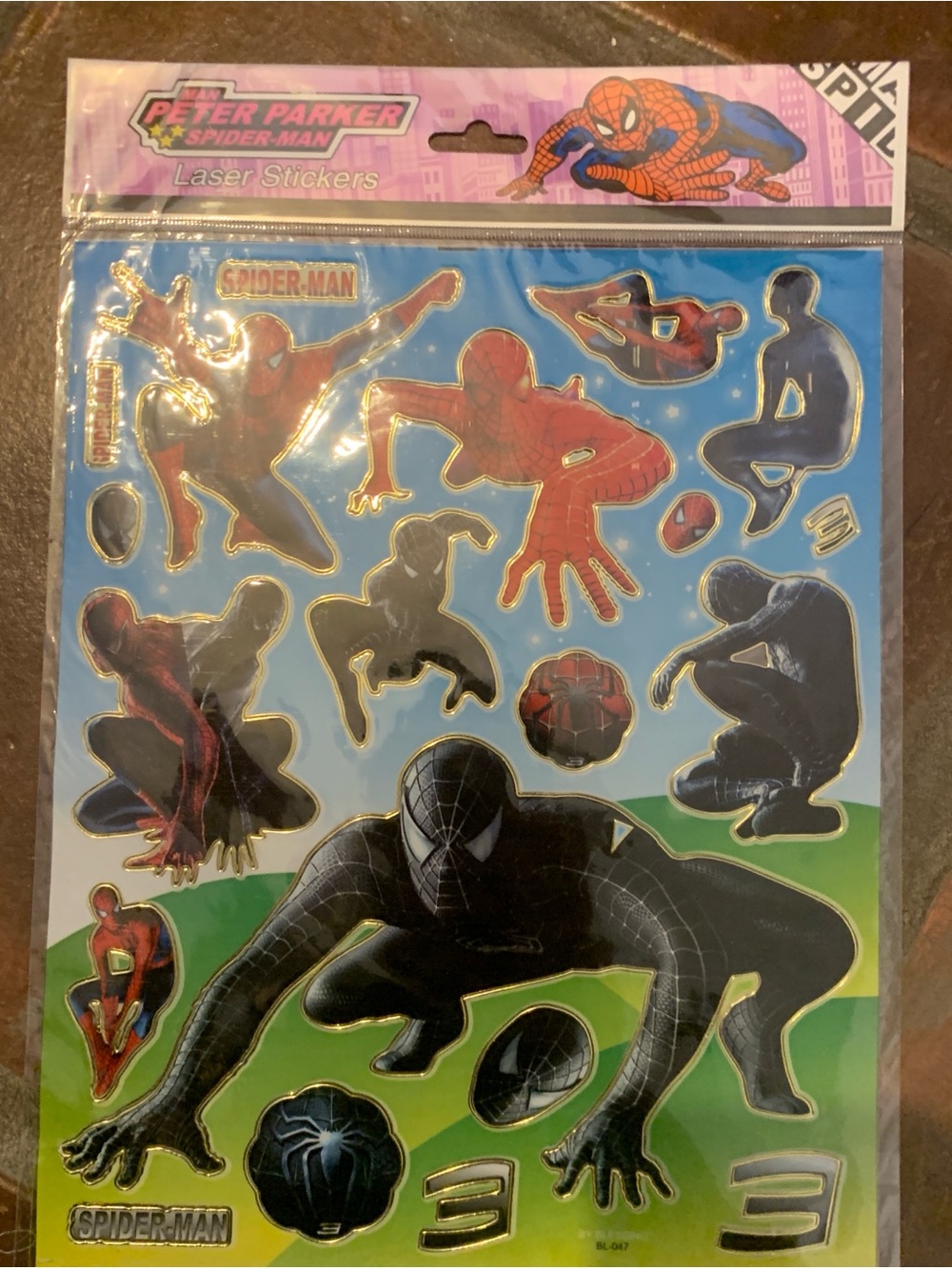 Spider-Man Black & Red Laser Stickers -